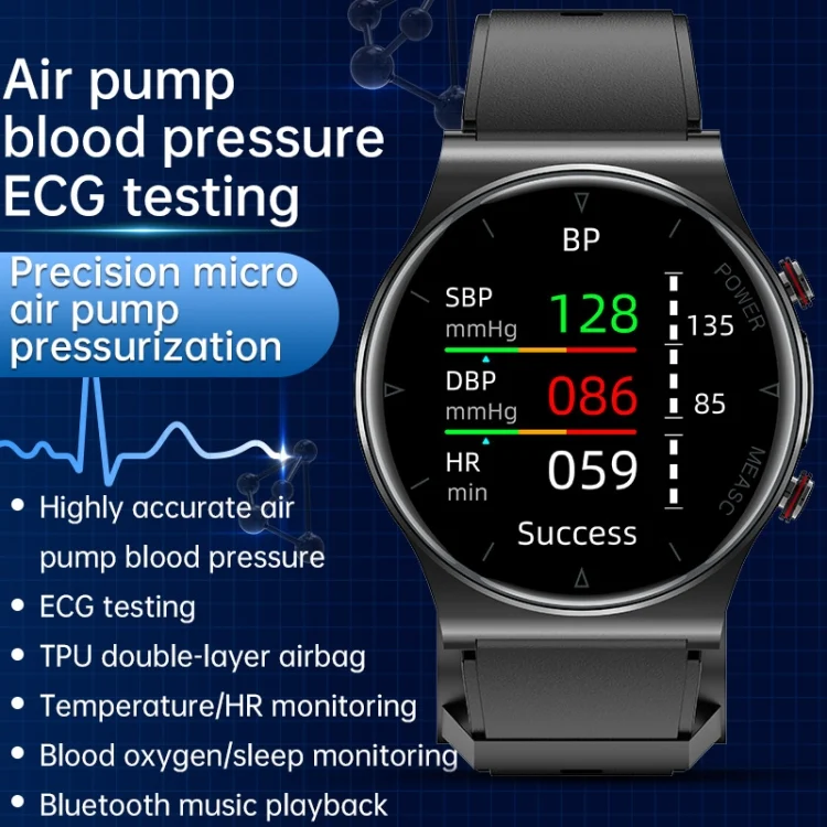 SYA0025370_B3.webp P70 1.3 inch Color Screen Smart Watch, Support Accurate Air Pump Blood Pressure / ECG - Image 4