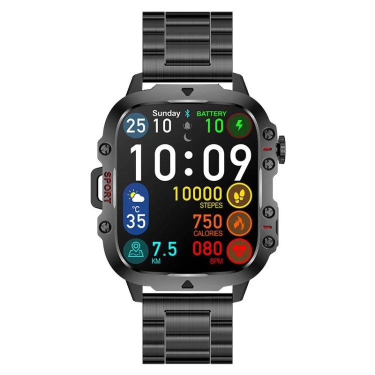 QX11 1.96 inch Color Screen Smart Watch Steel Strap Support Bluetooth Call