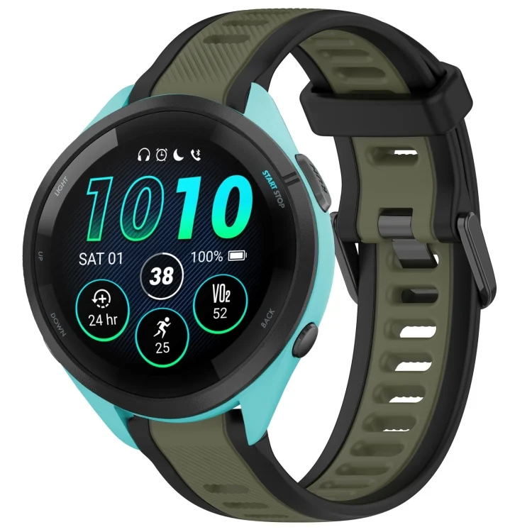 22mm Two Color Textured Silicone Watch Band