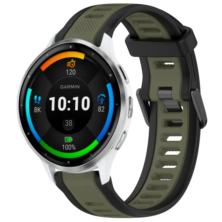 22mm Two Color Textured Silicone Watch Band