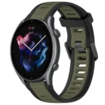 22mm Two-Color Textured Silicone Watch Band
