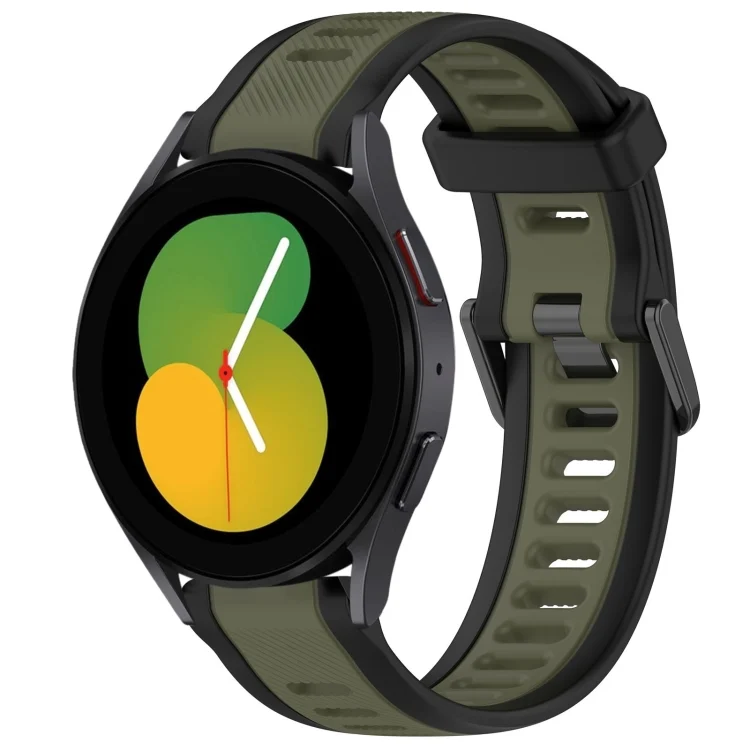 20mm Two Color Textured Silicone Watch Band