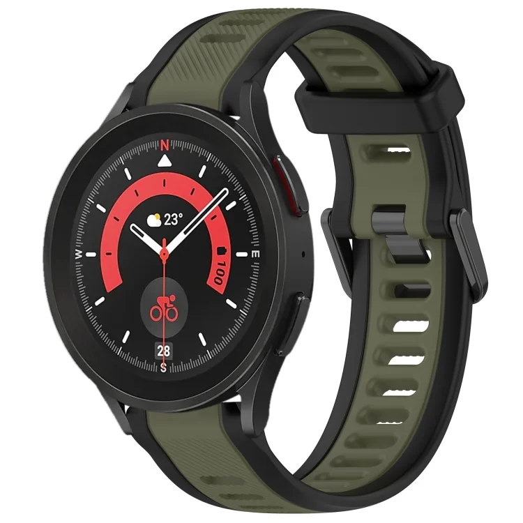 20mm Two Color Textured Silicone Watch Band
