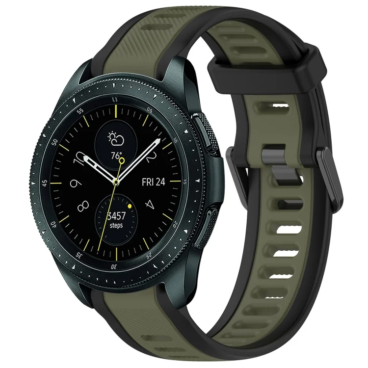 20mm Two Color Textured Silicone Watch Band
