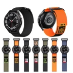 20mm Two Color Nylon Canvas Hook And Loop Fastener Watch Band - Image 2