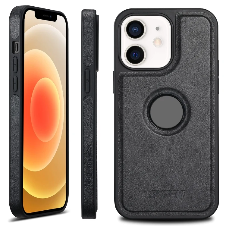 Suteni G1 Magsafe Leather Back Phone Case, For iPhone 12, For iPhone 12 Pro Max, For iPhone 12 Pro