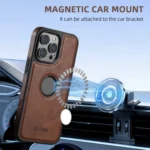Suteni G1 Magsafe Leather Back Phone Case, For iPhone 15 Pro, For iPhone 15 Plus, For iPhone 15, For iPhone 14 Plus, For iPhone 14 - Image 2