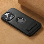 Suteni G2 Magsafe Oil Wax Leather Back Phone Case with Holder, For iPhone 15 Plus, For iPhone 15, For iPhone 14 Plus, For iPhone 14, For iPhone 14 Pro, For iPhone 14 Pro Max - Image 4