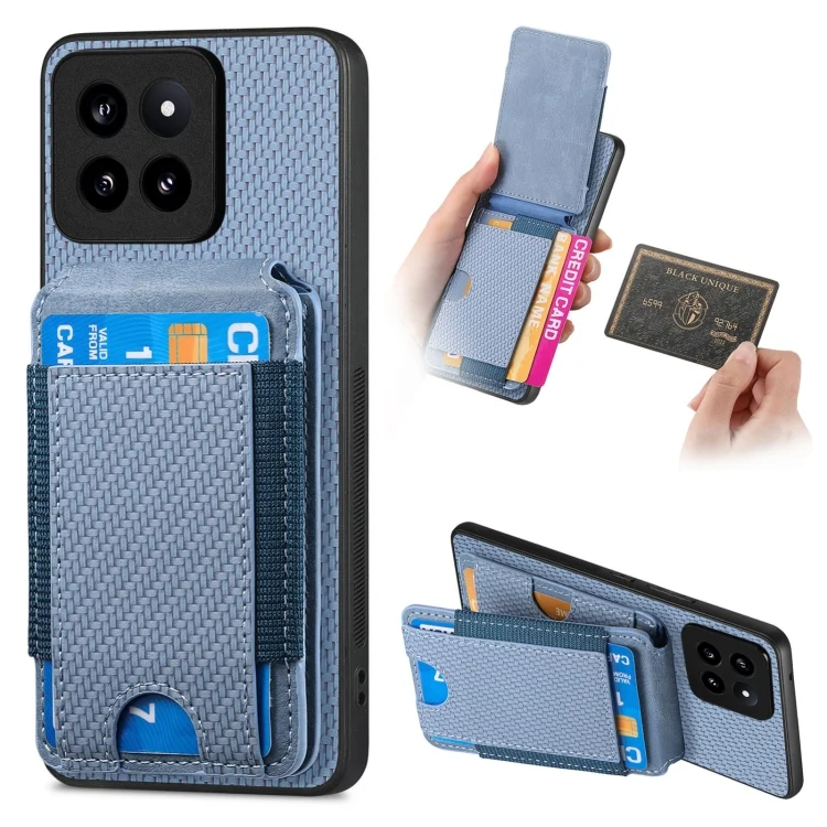 SYA002557104A.webp Carbon Fiber Vertical Flip Wallet Stand Phone Case, For Xiaomi 14, For Xiaomi Redmi Note 13 5G, For Xiaomi Redmi 13C, For Xiaomi Redmi Note 13 Pro+ - Image 1
