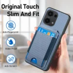 Carbon Fiber Vertical Flip Wallet Stand Phone Case, For Xiaomi 14, For Xiaomi Redmi Note 13 5G, For Xiaomi Redmi 13C, For Xiaomi Redmi Note 13 Pro+ - Image 6
