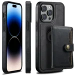 Suteni M1 Oil Wax MagSafe Detachable Horizontal Card Bag Phone Case, For iPhone 14 Pro, For iPhone 14 Pro Max, For iPhone 13 Pro Max, For iPhone 13 Pro, For iPhone 13