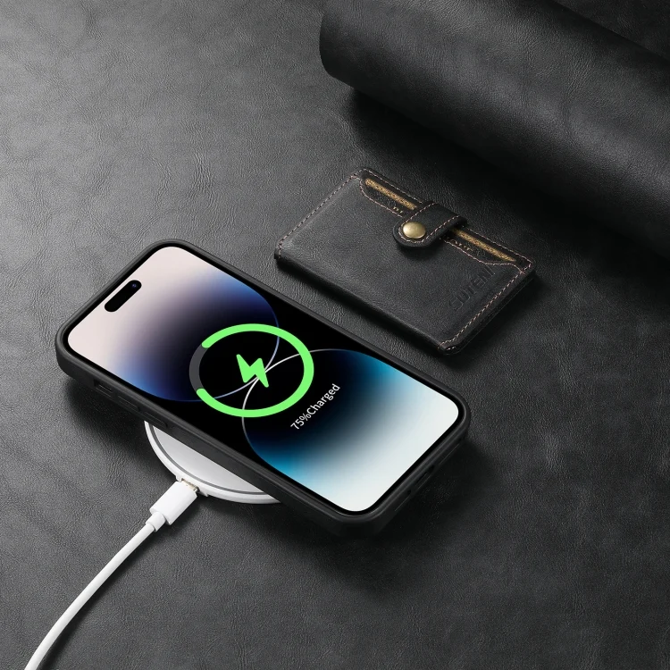 SYA002559107A_3.webp Suteni M1 Oil Wax MagSafe Detachable Horizontal Card Bag Phone Case, For iPhone 14 Pro, For iPhone 14 Pro Max, For iPhone 13 Pro Max, For iPhone 13 Pro, For iPhone 13 - Image 7