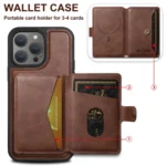 Suteni M1 Oil Wax MagSafe Detachable Horizontal Card Bag Phone Case, For iPhone 12, For iPhone 12 Pro Max, For iPhone 12 Pro - Image 3