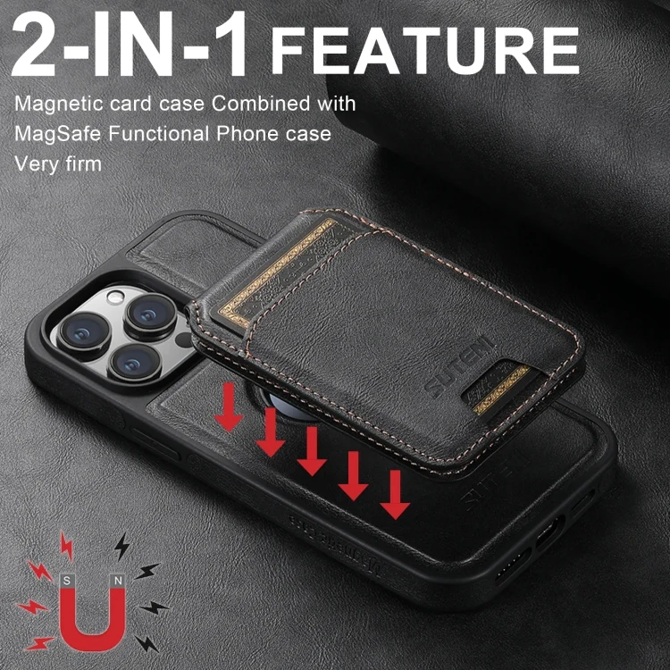 SYA002559218A_2.webp Suteni M2 Oil Wax MagSafe Horizontal Card Bag Phone Case, For iPhone 16 Pro Max, For iPhone 16 Pro, For iPhone 16 Plus, For iPhone 16, For iPhone 15 Pro Max - Image 6