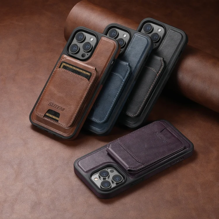 SYA0025592_B3.webp Suteni M2 Oil Wax MagSafe Horizontal Card Bag Phone Case, For iPhone 16 Pro Max, For iPhone 16 Pro, For iPhone 16 Plus, For iPhone 16, For iPhone 15 Pro Max - Image 4