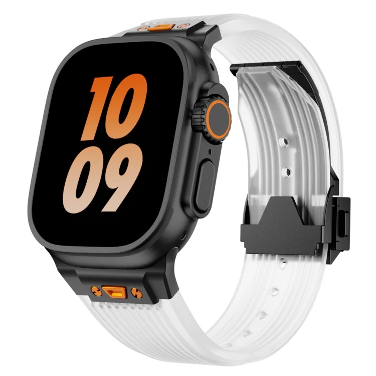 Transparent Silicone Watch Band, For Apple Watch Ultra 49mm, For Apple Watch Series 8 45mm, For Apple Watch Series 7 45mm
