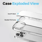 NORTHJO 5 in 1 Clear Phone Case with 2pcs Screen Film + 2pcs Rear Lens Film, For iPhone 15 Pro Max, For iPhone 15 Pro, For iPhone 15 Plus, For iPhone 15, For iPhone 14 Plus, For iPhone 14... - Image 3