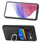 Carbon Fiber Card Wallet Ring Phone Case, For Redmi K80 Pro / Poco F7 Ultra, For Redmi K80 / Poco F7 Pro, For Redmi Turbo 4, For Xiaomi Poco X7 Pro - Image 5