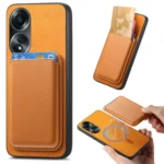 Retro Magsafe Card Bag PU Back Cover Phone Case, For OPPO A58 4G, For OPPO A78 4G