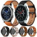 22mm SX Connector Metal Button Switch Leather Watch Band - Image 2