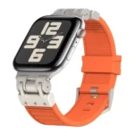 Metal Mecha Plaid Silicone Watch Band, For Apple Watch SE 2023 44mm, For Apple Watch Ultra 2 49mm