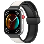 Folding Buckle Silicone Fitted Leather Watch Band