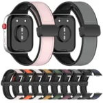 Folding Buckle Silicone Fitted Leather Watch Band - Image 3