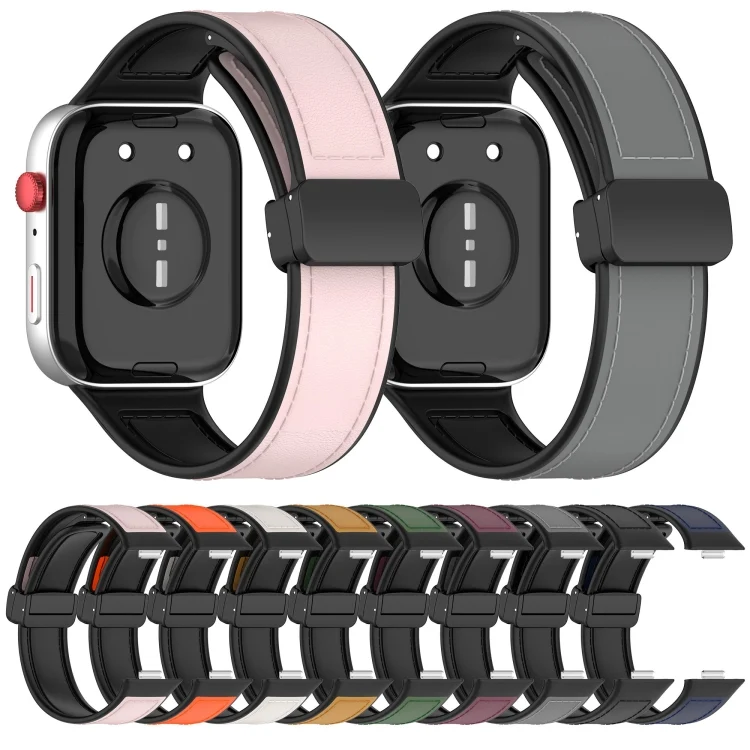 SYA0026082_B2.webp Folding Buckle Silicone Fitted Leather Watch Band - Image 3