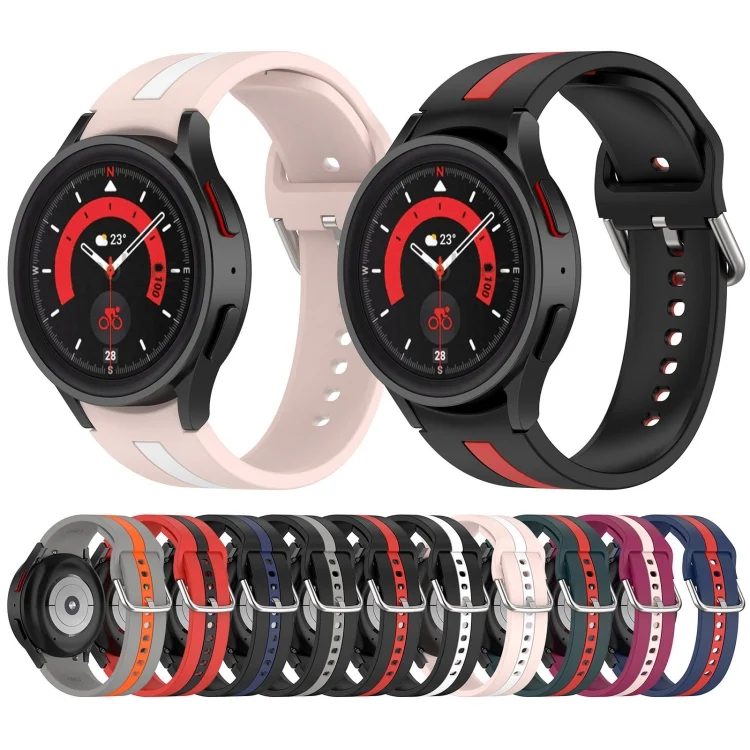 SYA0026176_B1.webp Two Color Stripe Silicone Watch Band - Image 2