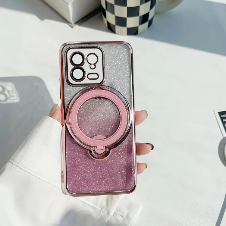 Rotation MagSafe Holder Gradient Glitter TPU Phone Case, For Xiaomi Poco F5 5G, For Xiaomi Redmi Note 12 Turbo 5G, For Xiaomi Poco F5 Pro 5G