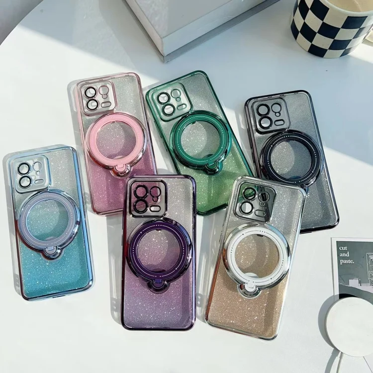 SYA0026196_B1.webp Rotation MagSafe Holder Gradient Glitter TPU Phone Case, For Xiaomi Poco F5 5G, For Xiaomi Redmi Note 12 Turbo 5G, For Xiaomi Poco F5 Pro 5G - Image 2
