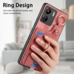 Retro Skin-feel Ring Card Bag Phone Case with Hang Loop, For Redmi K60 / 60 Pro, For Xiaomi 12T / Redmi K50 Ultra - Image 6