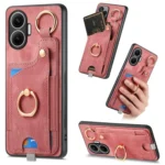 Retro Skin-feel Ring Card Bag Phone Case with Hang Loop, For Redmi Turbo 4 Pro, For Redmi Turbo 4, For Xiaomi Poco X7 Pro