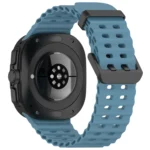 For Samsung Galaxy Watch Ultra 47mm Ocean Hole Dual Buckle Silicone Watch Band - Image 8