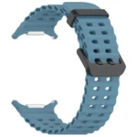 For Samsung Galaxy Watch Ultra 47mm Ocean Hole Dual Buckle Silicone Watch Band - Image 9