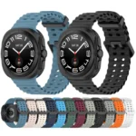 For Samsung Galaxy Watch Ultra 47mm Ocean Hole Dual Buckle Silicone Watch Band - Image 2