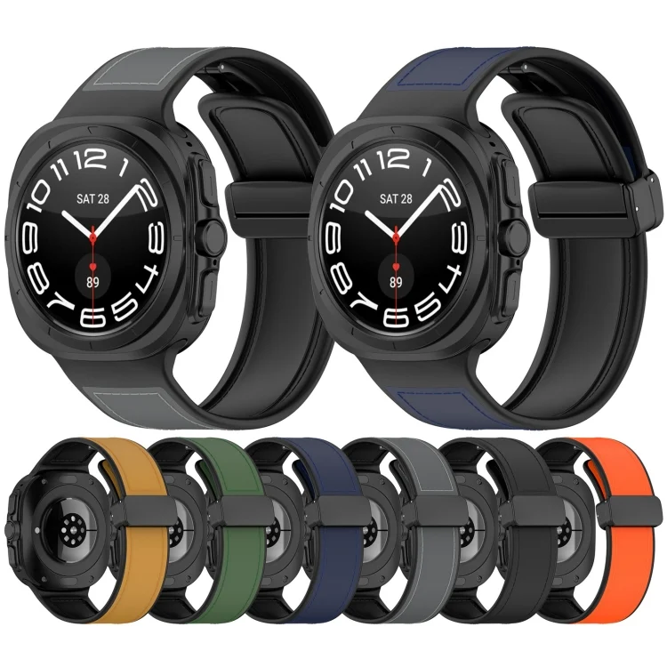 SYA0026234_B1.webp For Samsung Galaxy Watch Ultra 47mm Magnetic Folding Buckle Silicone Leather Watch Band - Image 2