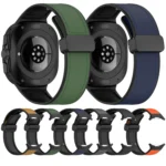 For Samsung Galaxy Watch Ultra 47mm Magnetic Folding Buckle Silicone Leather Watch Band - Image 3