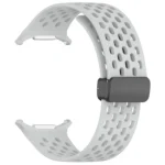 For Samsung Galaxy Watch Ultra 47mm Hole Style Magnetic Folding Buckle Silicone Watch Band - Image 9