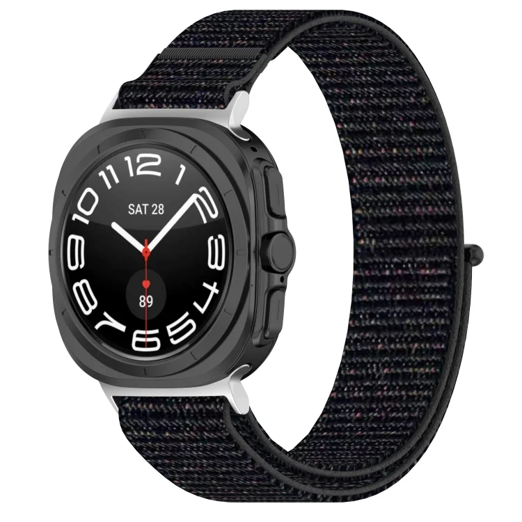 For Samsung Galaxy Watch Ultra 47mm Loop Nylon Hook and Loop Fastener Watch Band