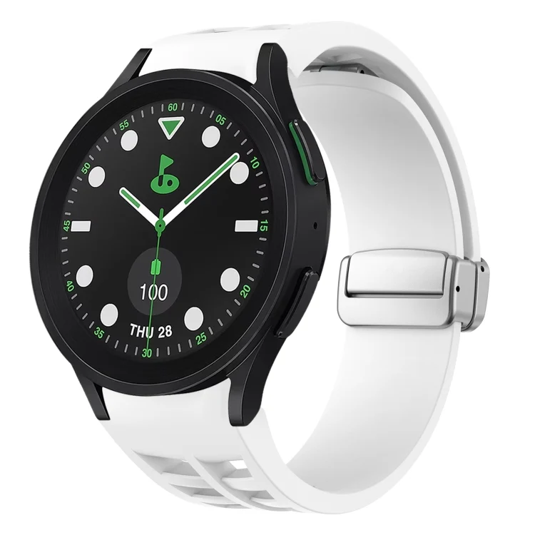 Richard Magnetic Folding Silver Buckle Silicone Watch Band