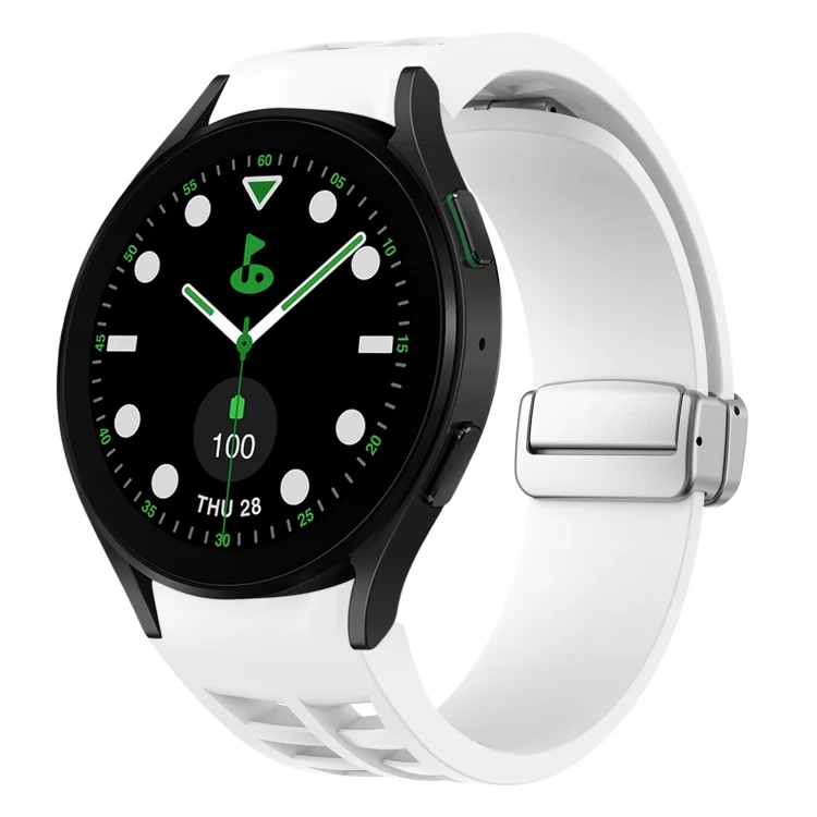 Richard Magnetic Folding Silver Buckle Silicone Watch Band