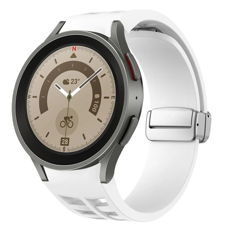 Richard Magnetic Folding Silver Buckle Silicone Watch Band