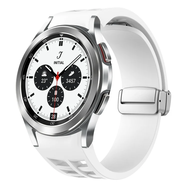 Richard Magnetic Folding Silver Buckle Silicone Watch Band