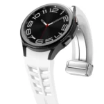Richard Magnetic Folding Silver Buckle Silicone Watch Band - Image 7