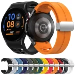 Richard Magnetic Folding Silver Buckle Silicone Watch Band - Image 2