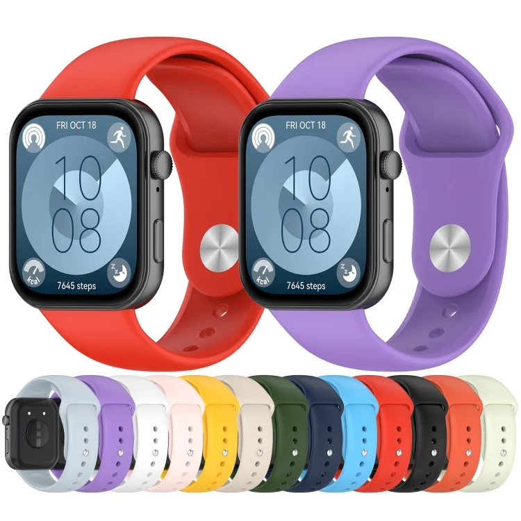 SYA0026284_B1.webp For Huawei Watch Fit3 Solid Color Reverse Buckle Silicone Watch Band - Image 2