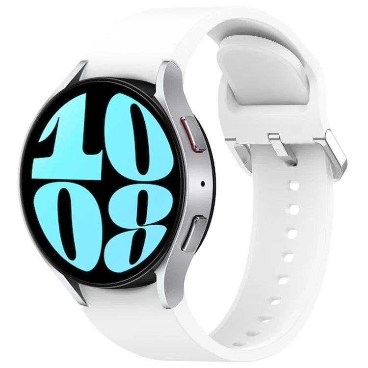 Solid Color Silver Buckle Quick Release Silicone Watch Band
