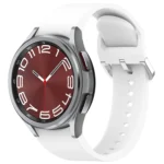 Solid Color Silver Buckle Quick Release Silicone Watch Band