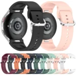 Solid Color Silver Buckle Quick Release Silicone Watch Band - Image 3